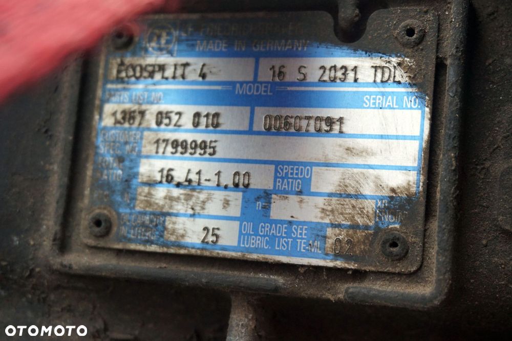 SKRZYNIA BIEGÓW MANUALNA XF CF EURO 5 1799995 1367052010 TDL 16.41-1.00 ECOSPLIT 4 16S DAF - 5