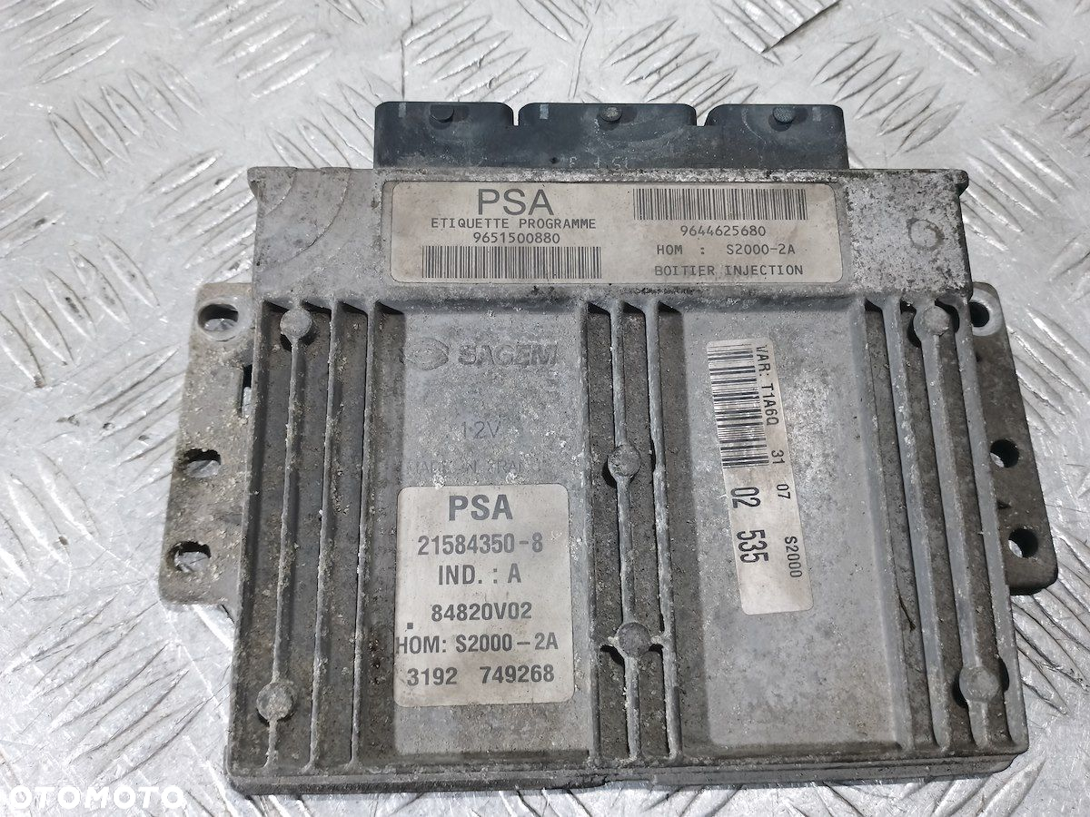 KOMPUTER, STEROWNIK PEUGEOT 206 9644625680 1.4 8V - 4