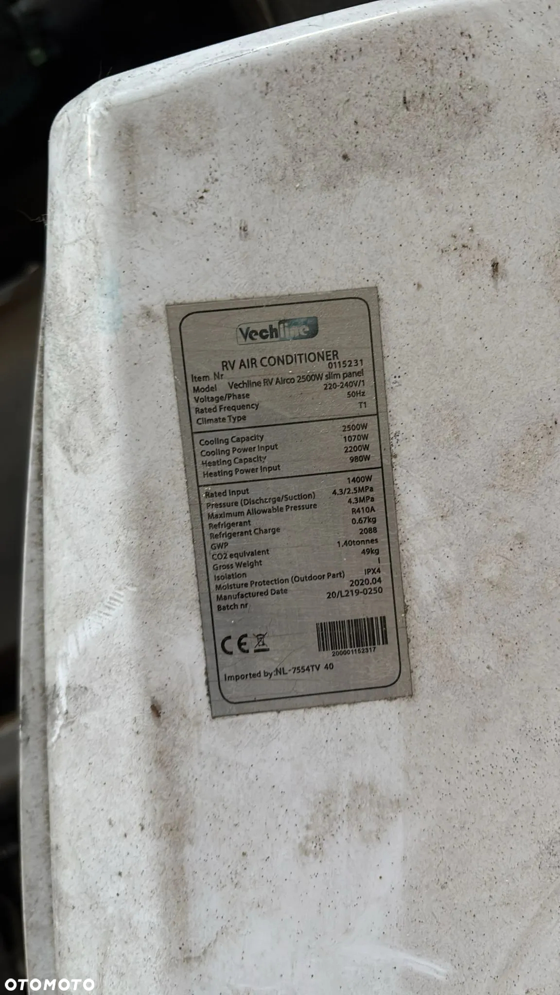klimatyzacja kamper Vechline RV Airco 2500W slim panel - 4