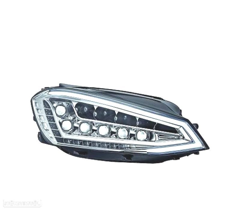 FARÓIS FRONTAIS PARA VOLKSWAGEN VW GOLF VII LIMOUSINE 12-17 FUNDO CROMADO - 1