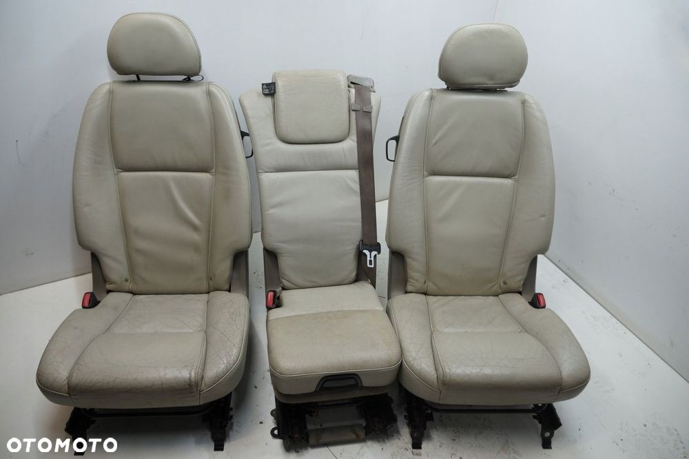 volvo xc90 i kanapa tył tylna 2 rząd fotele tylne skóra beż pas środkowy - 1