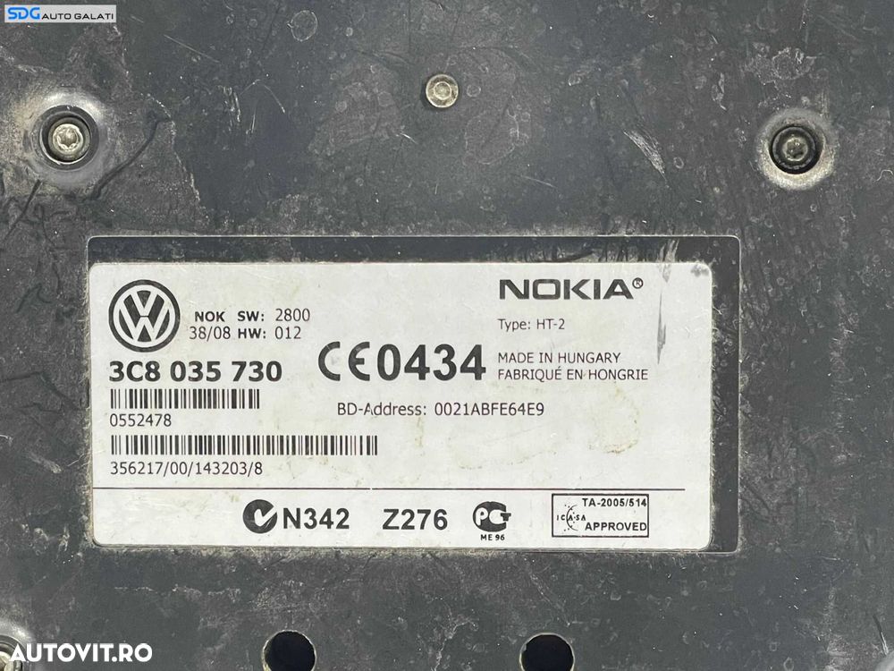 Unitate Modul Calculator Bluetooth Volkswagen Passat CC 2008 - 2012 Cod 3C8035730 [L3739] - 2