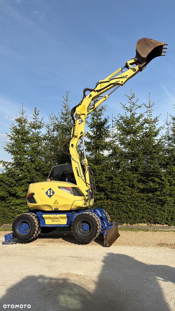 Mecalac Koparka 14 ton MECALAC 15 MWR koparko-ładowarka 3 łyżki widły 1 wł Centr.smarowanie Opony na BLIŹNIAKU 80%Camso ładowarka 714 12MTX 4x4 skrętne KLIMA kabina Premium silnik 146KM volvo EW140B DEUTZ szybka 35km/h - 37