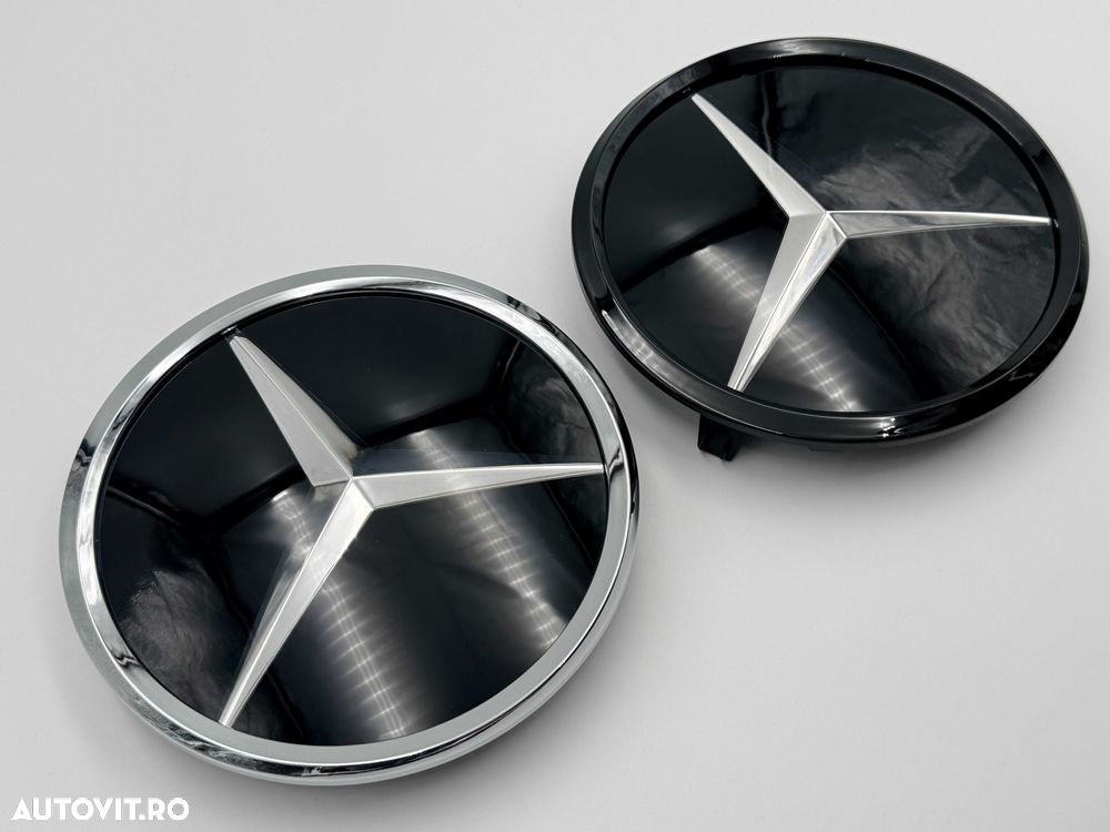 Emblema Compatibila Mercedes W204 sticla crom/negru distronic c class - 2