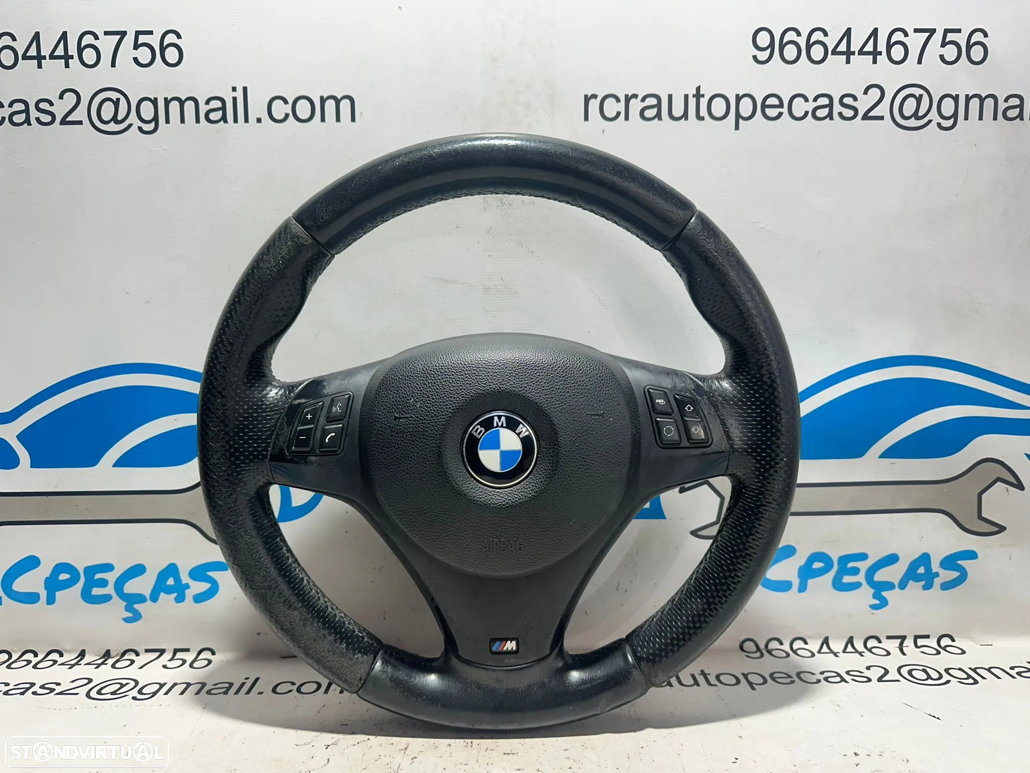 .Volante Multifunções Comandos Original BMW Pack M Serie 1 3 Pele Perfurada 7839075 - 2