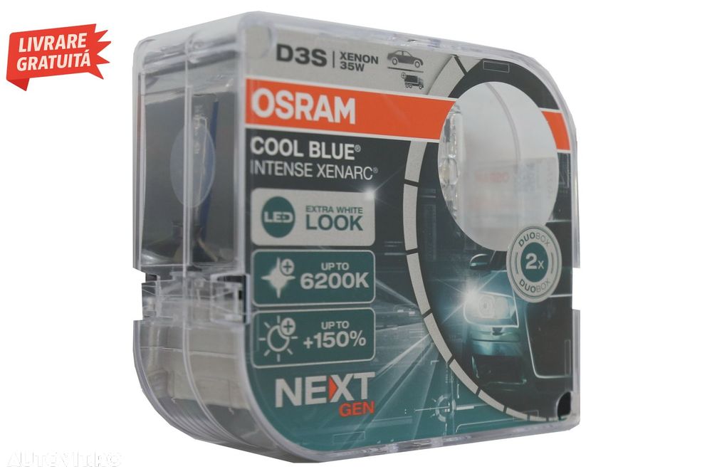 Set 2 Becuri Auto Xenon OSRAM XENARC COOL BLUE INTENSE NEXT GEN D3S HID 66340CBN-H- livrare gratuita - 3