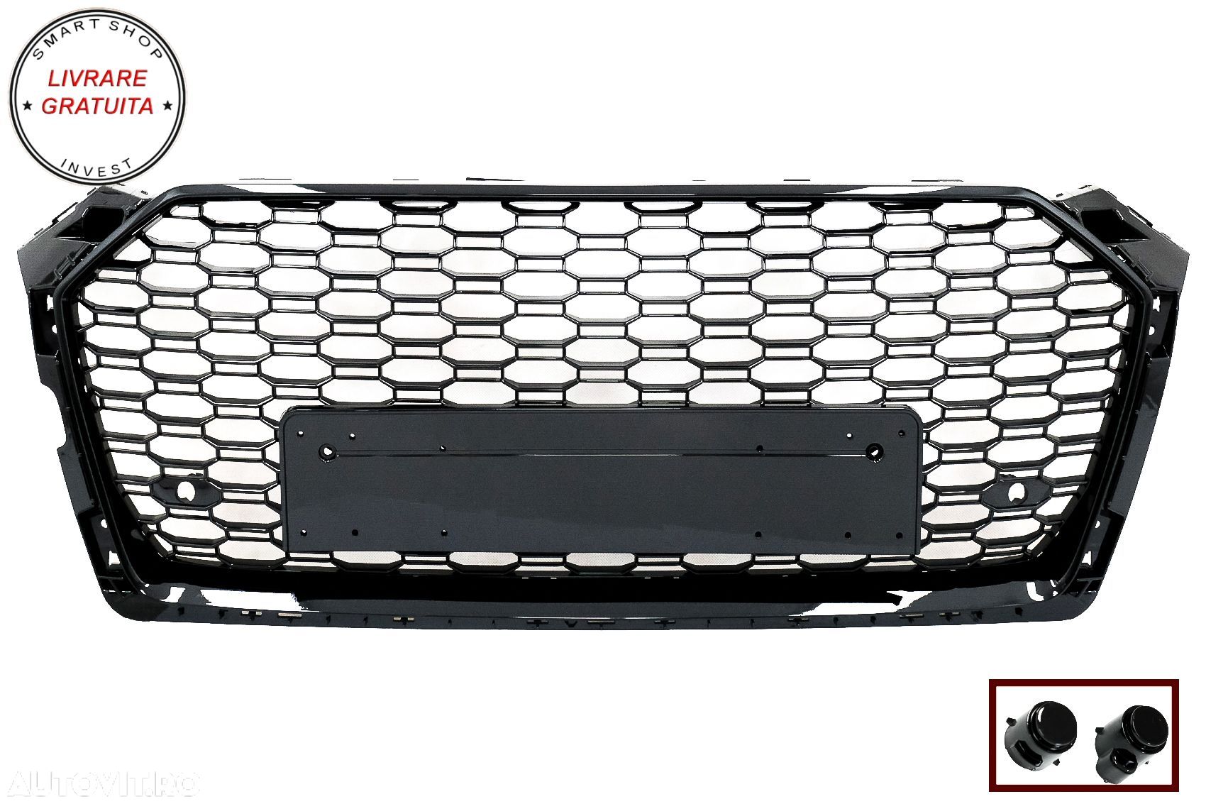 Grila Centrala Audi A5 F5 (2017-2019) RS Design Negru Lucios- livrare gratuita - 1