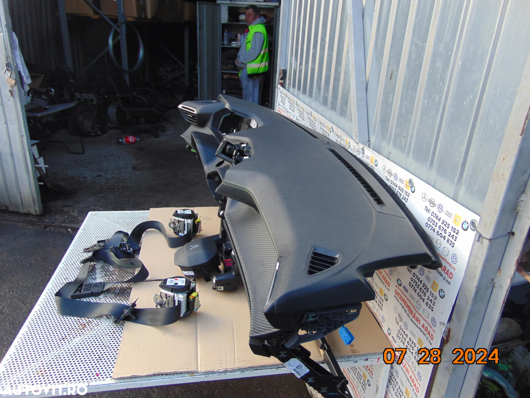 Plansa bord Peugeot 208 dupa 2019 kit plansa bord airbag sofer pasager centuri fata stanga dreapta - 4