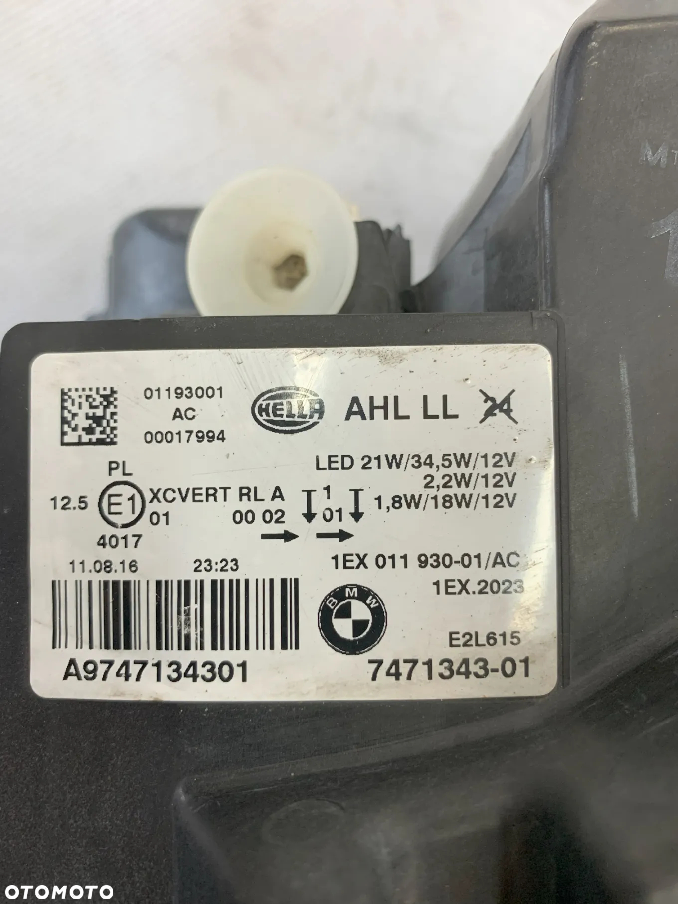Image BMW 1 I F20 F21 LCI Adaptive FL 15-19r Zdvih levé lampy - 7471343-01