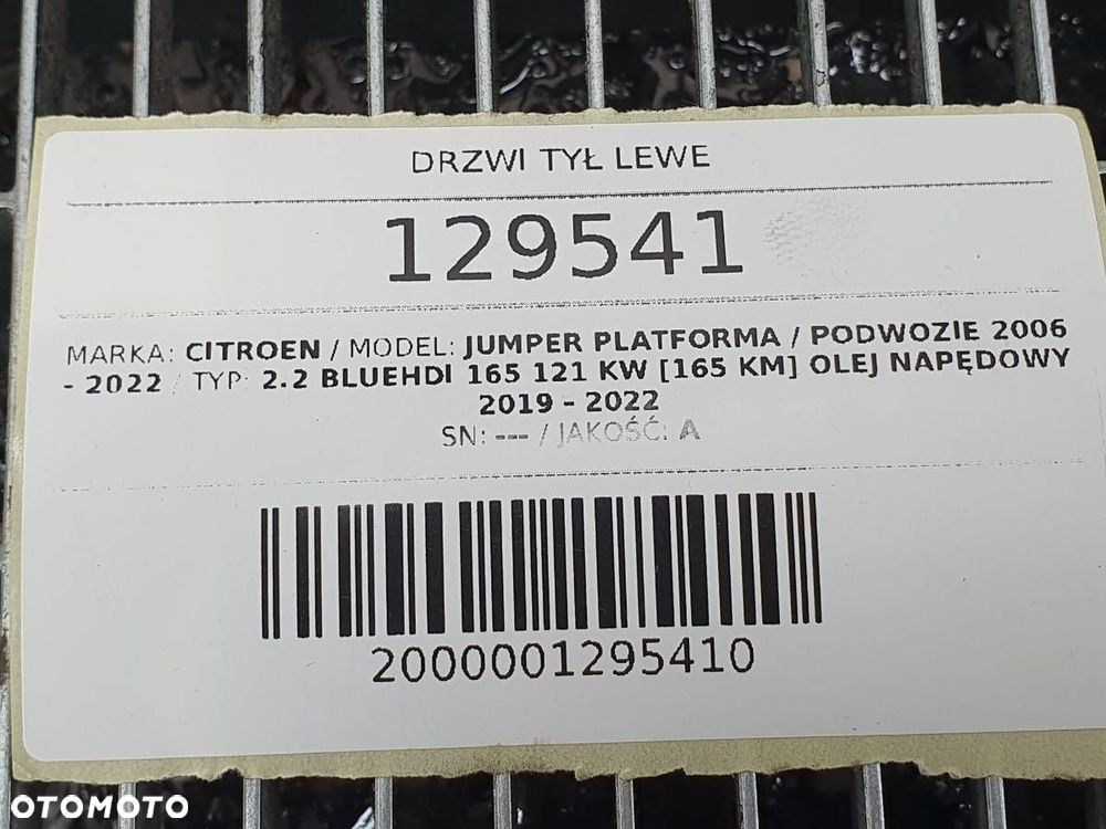 DRZWI TYŁ TYLNE LEWE KOMPLETNE CITROEN JUMPER II BOXER DUCATO BIAŁE - 12