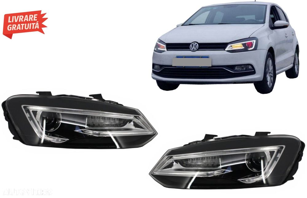 Faruri LED XENON HID VW Polo 6R / 6C / 61 (2011-2017) Devil Eye Look- livrare gratuita - 1