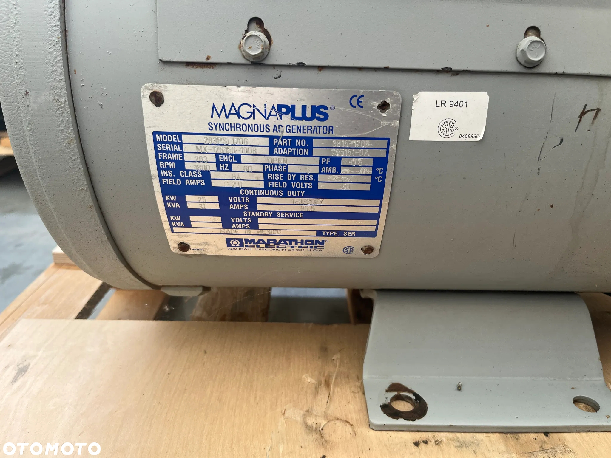 Prądnica Generator MagnaPLUS 283PSL1606 21 kW 26.3 kVA 1625netto - 11
