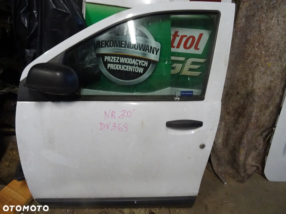 DACIA DOKKER LODGY DRZWI LEWE BIALE DV369 NR 20 SZYBA PODNOSNIK ZAMEK KLAMKA LISTWA BOCZNA CZESCI ROZNE PYTAC - 1