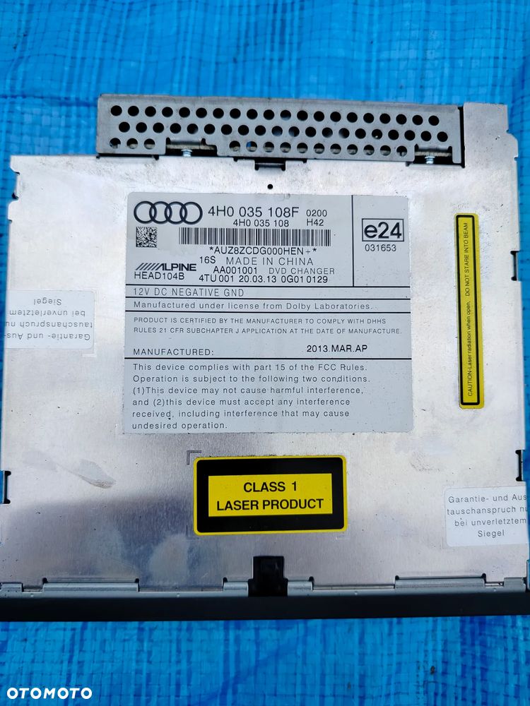 ZMIENIARKA CZYTNIK DVD CHANGER AUDI A8 D4 A7 A6 C7 4H0035108F - 3