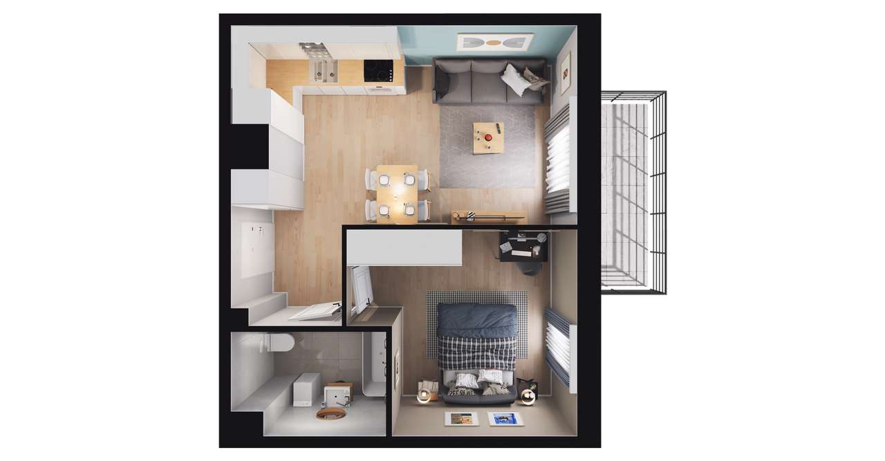2-pokojowe mieszkanie 36m2 + balkon Bez Prowizji