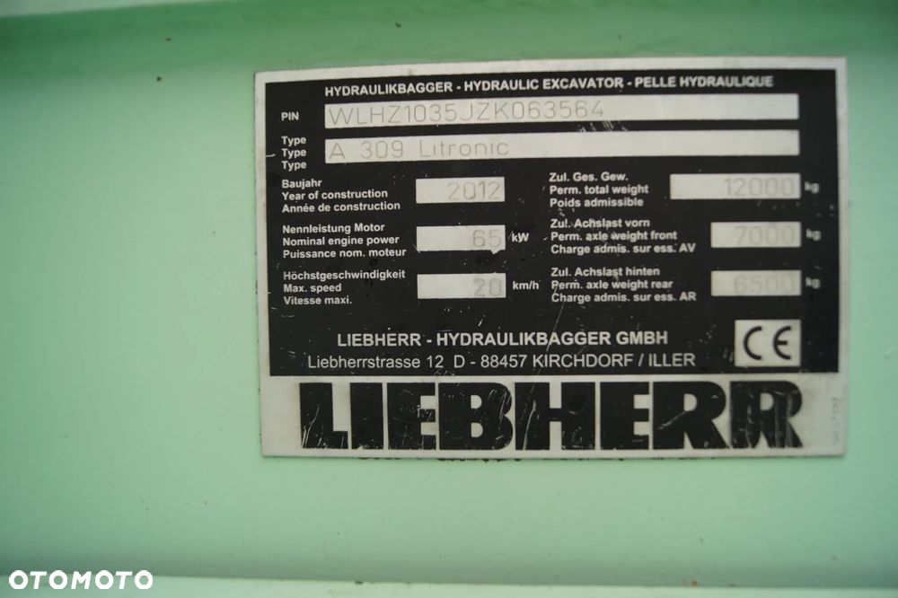 Liebherr 309 LITRONIC / KLIMA / LAKIER ORGINAŁ / NOWE OPONY  (311 312 TEREX CAT ) - 11
