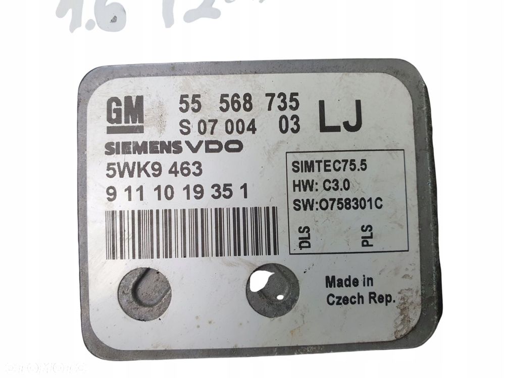 STEROWNIK SILNIKA ECU Opel Astra III H 1.6 16V Z16XER GM 55568735 LJ - 8