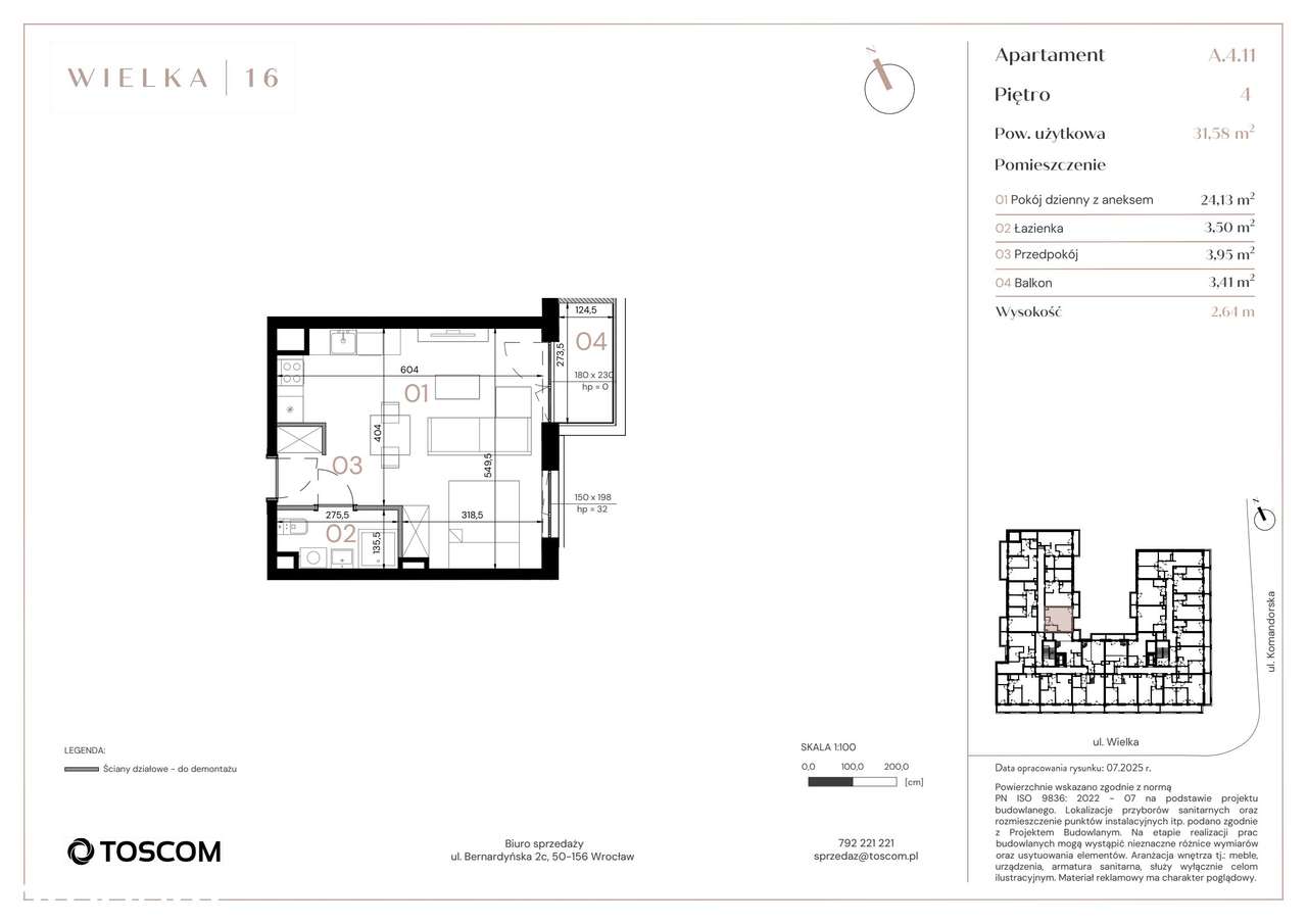 1-pokojowe mieszkanie 31m2 + balkon Bezpośrednio - Pełny obrazek: 2/15