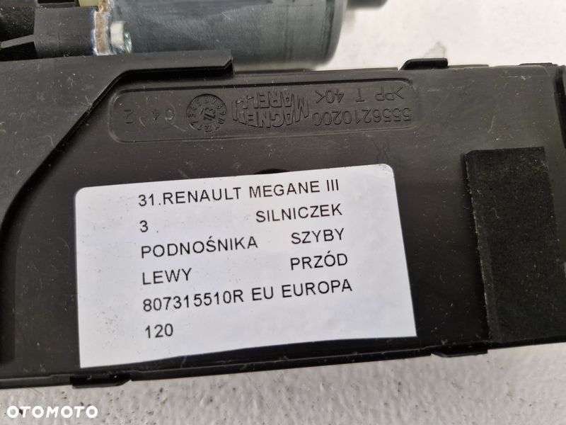 RENAULT MEGANE 3 III SILNICZEK SZYBY LEWY PRZÓD PRZEDNI EU 807315510R - 4