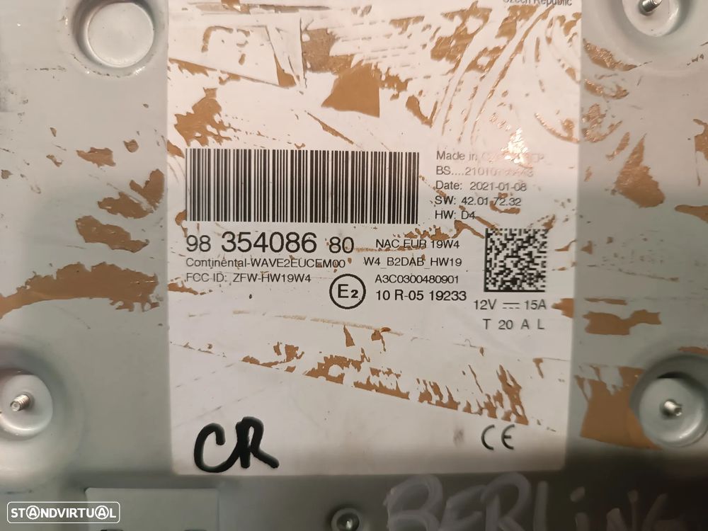 AUTO-RADIO CD / DVD / GPS / SISTEMA NAVEGAÇÃO MULTIMEDIA PEUGEOT / CITROEN 9835408680 - 3