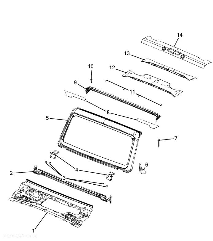 Kształtownik gumowy, wykończenie, podszybie, JEEP Gladiator, Wrangler MOPAR OE - 2