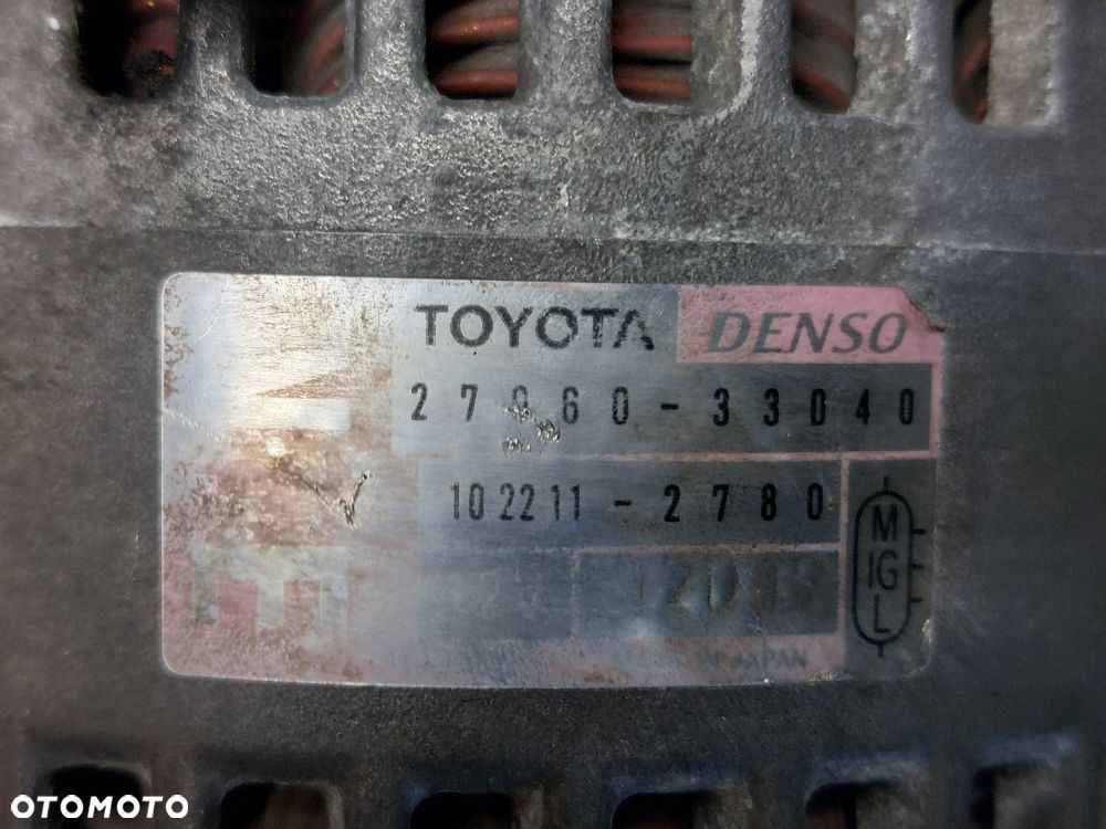 ALTERNATOR TOYOTA YARIS I 1.4 D4D 27060-33040 ID: 238344 - 3