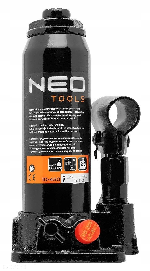 NEO PODNOŚNIK HYDRAULICZNY SŁUPKOWY BUTELKOWY SAMOCHODOWY LEWAREK 2T - 4