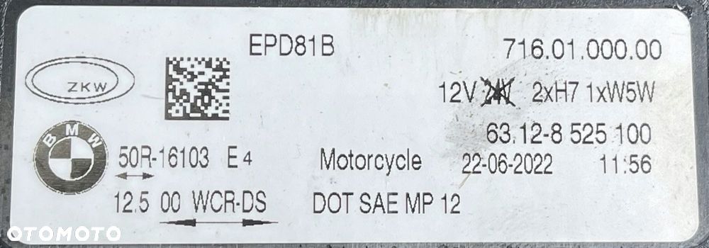 BMW R1200GS R 1200 GS K50 K51 LAMPA PRZÓD PRZEDNIA 8525100 22.06.22 - 5