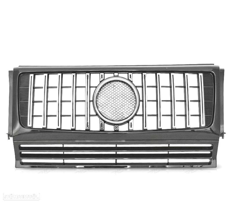 GRELHA FRONTAL MERCEDES CLASSE G W463 90-12 W464 AMG C63 LOOK CROMADO PRETO - 2
