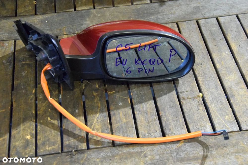 Citroen C5 Lift 04-08 Lusterko zewnętrzne prawe EUROPA 6PIN KKQD - 4
