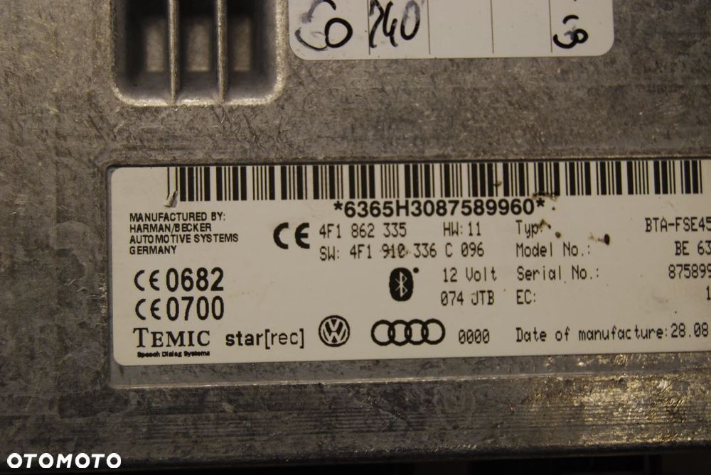 MODUŁ STEROWNIK BLUETOOTH 4F1910336C AUDI Q7 A6 C6 A5 A4 - 3