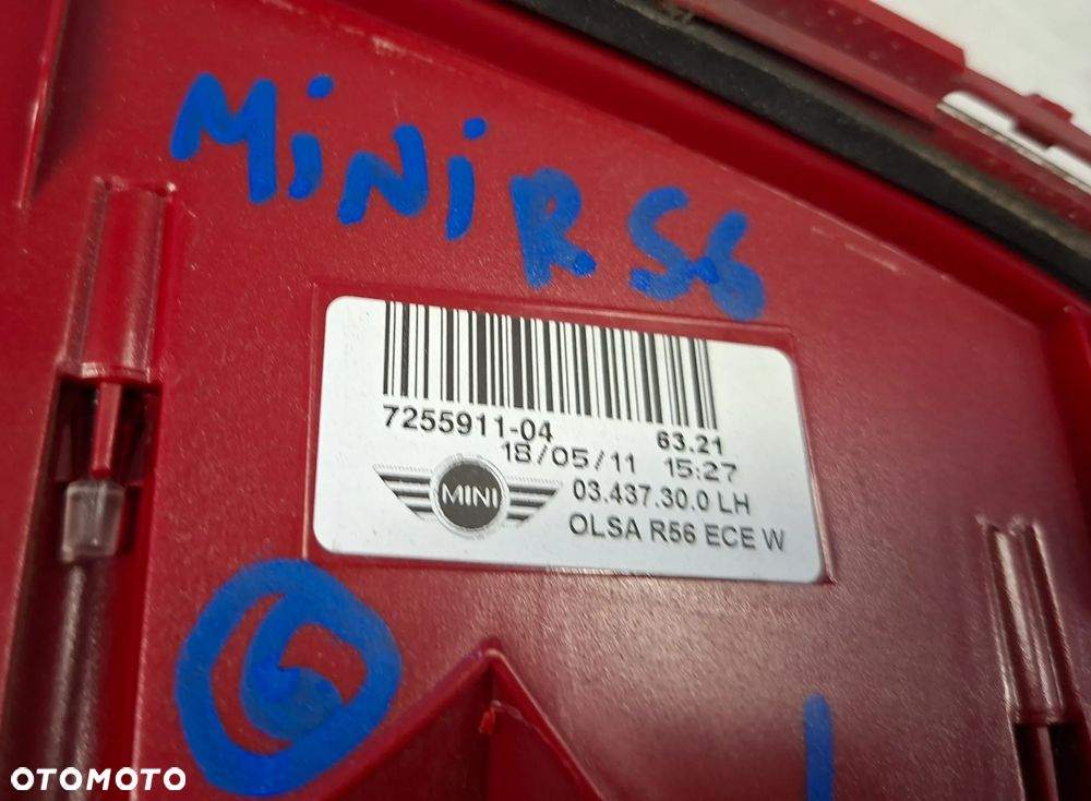 MINI COOPER ONE R56 11r LAMPA LEWY TYŁ TYLNA 7255911-04 - 4