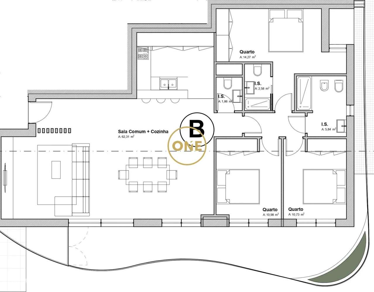 Apartamento T3 de Luxo em Fraião - Grande imagem: 4/36