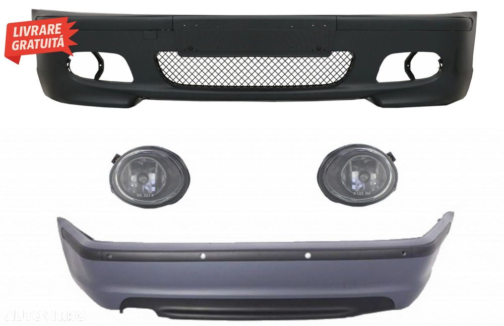 Body Kit Bara fata Bara spate cu PDC BMW Seria 3 E46 4D (1998-2004) si Proiectoare- livrare gratuita - 1