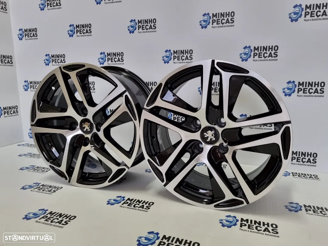 Jantes Peugeot 308 em 16 (4x108) Preto Polido - 3