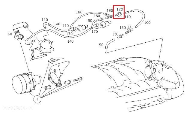 MERCEDES WIELE MODELI Zawór przeciwzwrotny ORYGINAL - 2