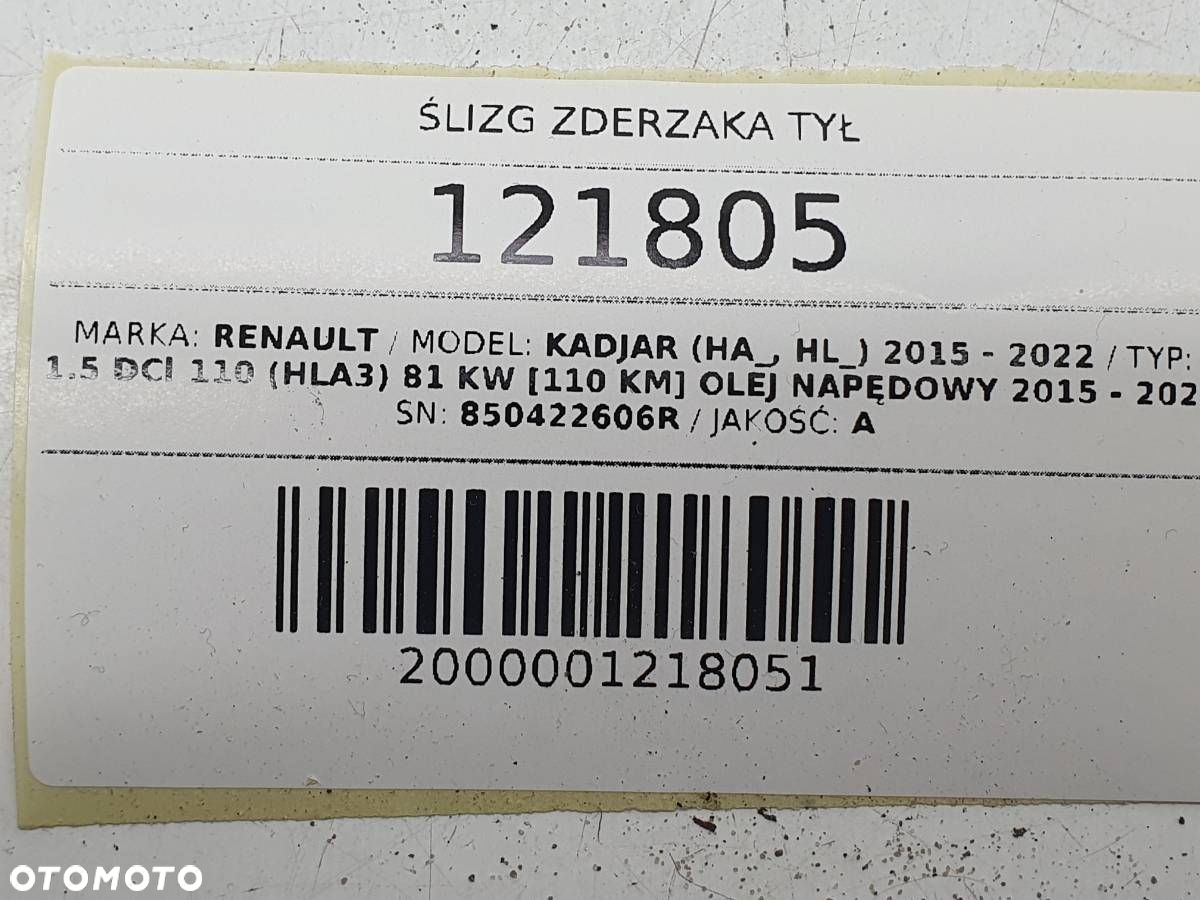 ŚLIZG ZDERZAKA TYŁ TYLNY MOCOWANIE RENAULT KADJAR 850422606R - 4