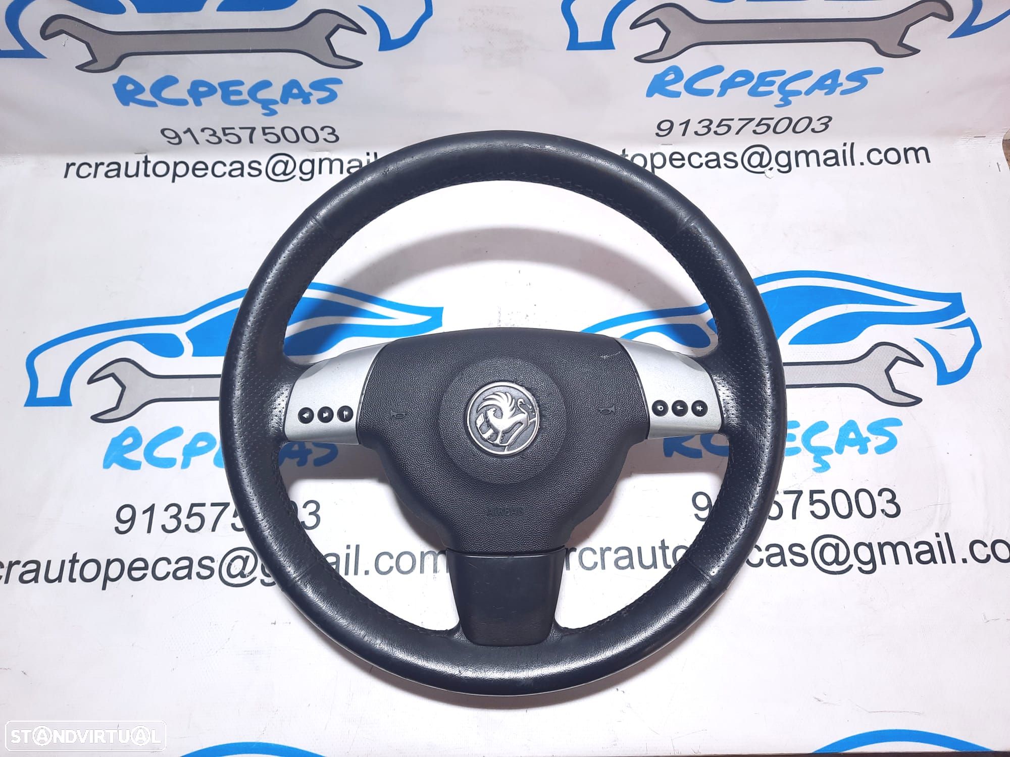 VOLANTE GUIADOR COMPLETO OPEL 13175440 9186750 OPEL VECTRA C Z02 PELE PERFURADA COMANDOS MULTIFUNÇÕES AIRBAG - 1