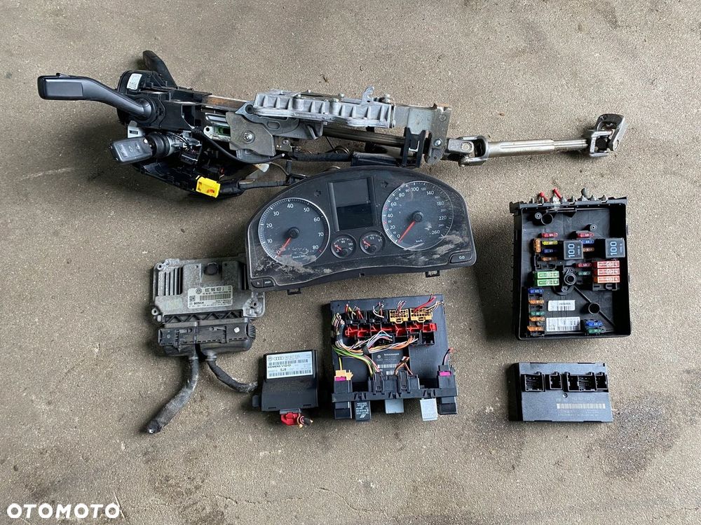 VW GOLF V 5 ZESTAW STARTOWY 1.4 TSI KOMPUTER LICZNIK STACYJKA DO ODPALENIA - 1