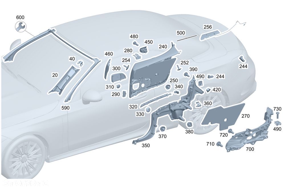 MERCEDES-BENZ CLE A236 USZCZELKA SZYBY CZOŁOWEJ A2366305800 - 9