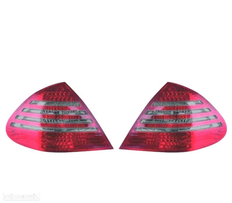 FAROLINS TRASEIROS LED MERCEDES E W211 02-06 VERMELHO CINZA - 1