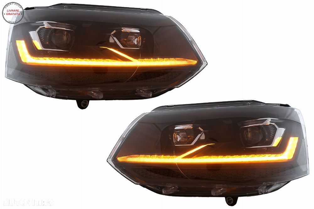 Faruri Full LED VW Transporter Caravelle Multivan T5 Facelift (2010-2015) Negru- livrare gratuita - 20