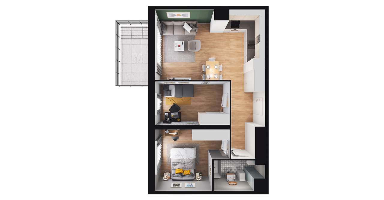3-pokojowe mieszkanie 55m2 + balkon Bez Prowizji - Pełny obrazek: 2/12