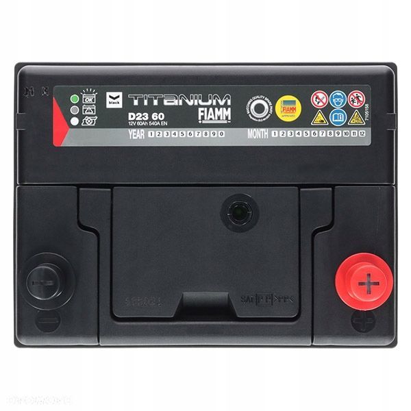 Akumulator FIAMM BLACK D23 12V 60Ah 540A EN - 15 kg - 4
