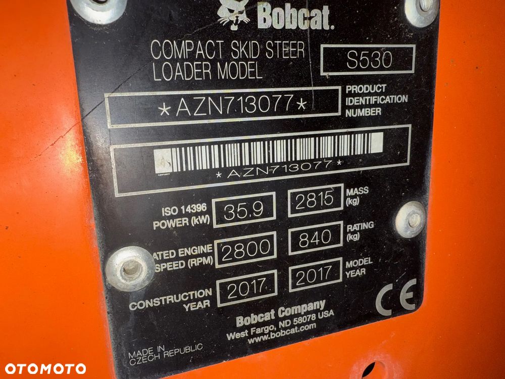 Bobcat S530 / 2017 / 3,0 t / Widły+Łyżka / Nowe Opony / Piękna Maszyna - 16