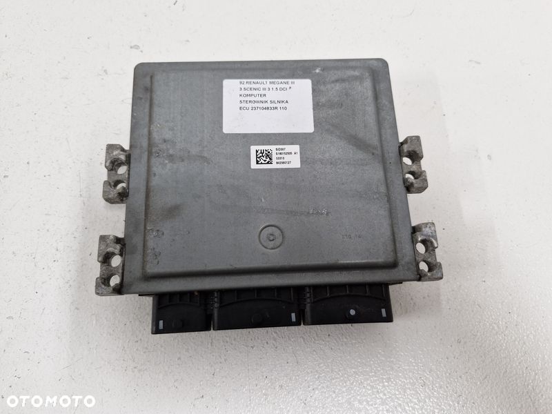 renault megane scenic 3 iii 1.5 dci komputer sterownik silnika ecu 237104833r - 4