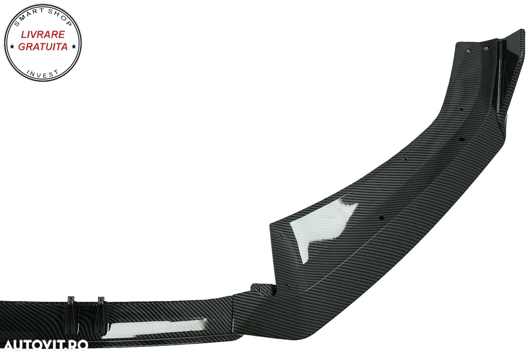 Prelungire Bara Fata Lip Audi A4 B9 8W S-Line (2016-2018) Carbon Look- livrare gratuita - 6