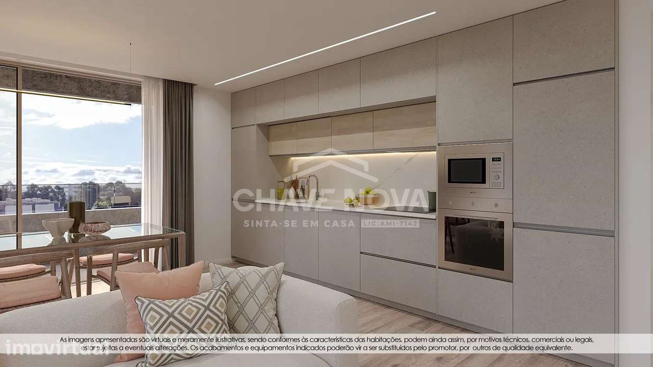 LA-Apartamento T2 Novo, Lugar de Garagem em Mafamude, El Corte Inglés - Grande imagem: 5/30