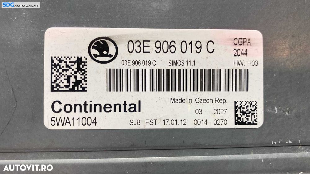 ECU Calculator Motor Skoda Fabia 2 1.2 CGPA 2007 - 2014 Cod 03E906019C [1118] kit [1115] - 1