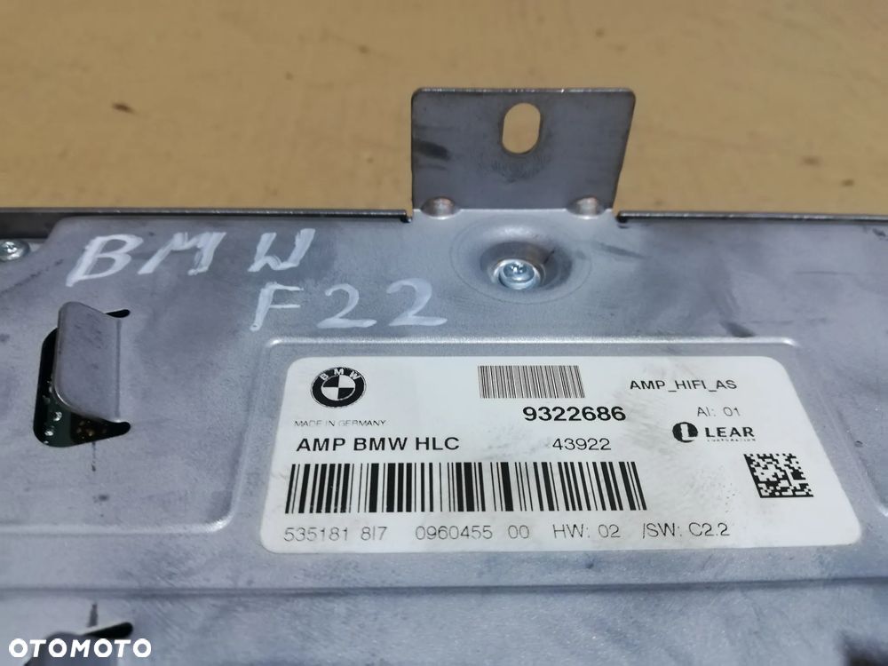BMW F22 F87 Wzmacniacz systemy Hifi 9322686 - 3